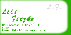 lili fitzko business card